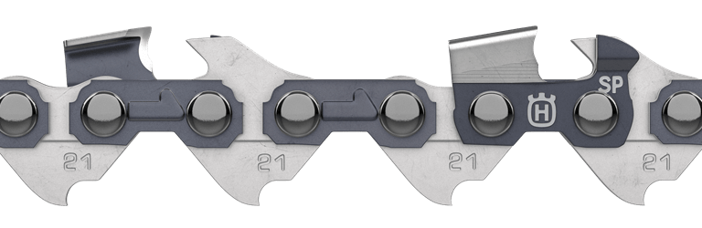 Husqvarna X-CUT Saw chain SP33G 0.325" 1.3mm pictured up close in front of a white background