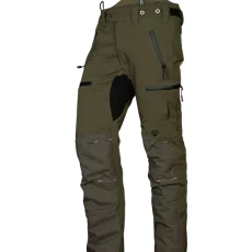 Arbortec AT4060 Breatheflex Pro Chainsaw Trousers Design A Class 1 pictured in olive from a front right angle