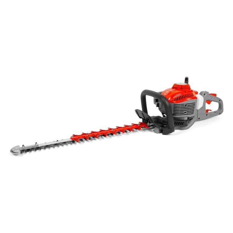 Mitox 750DX Premium+ Petrol Hedge trimmer pictured led down from a side angle