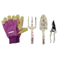 Garden Tool Set with Floral Pattern 4 Piece